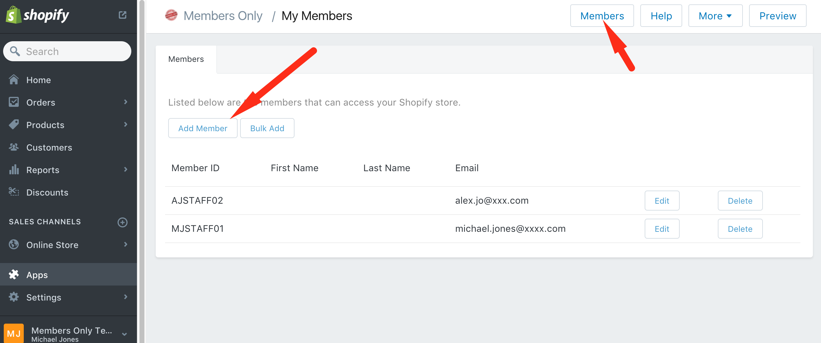 Adding a Member